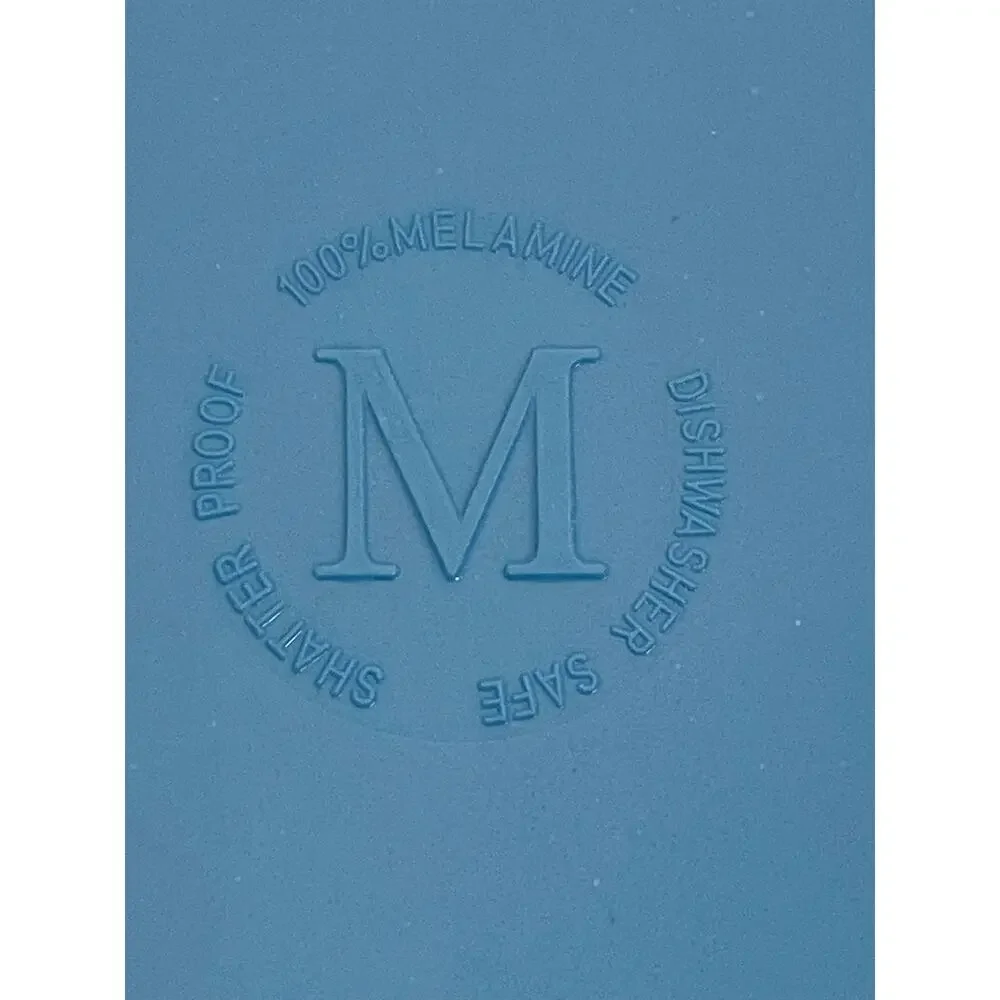 Set of 3 Melange Bright Cerulean Blue 11” Coupe Ribbed Melamine Plates Y2K Style